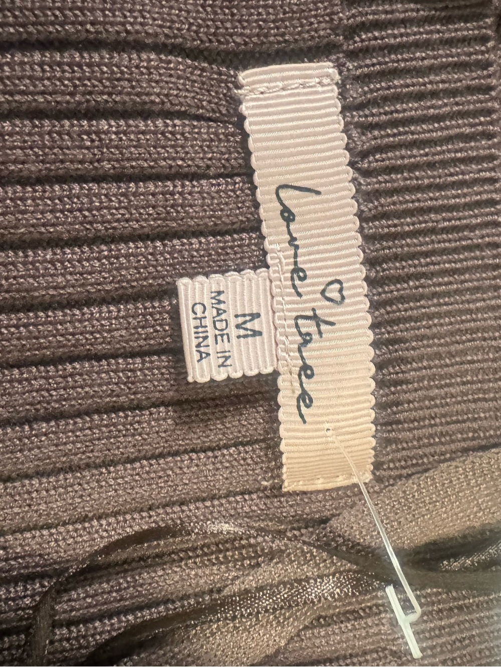 Love Tree Brown Ribbed Wrap V-Neck Sweater with Waist Ties - Picture 3 of 7